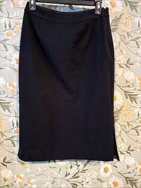 Anthropologie Black Pencil Skirt with Subtle Side Slit